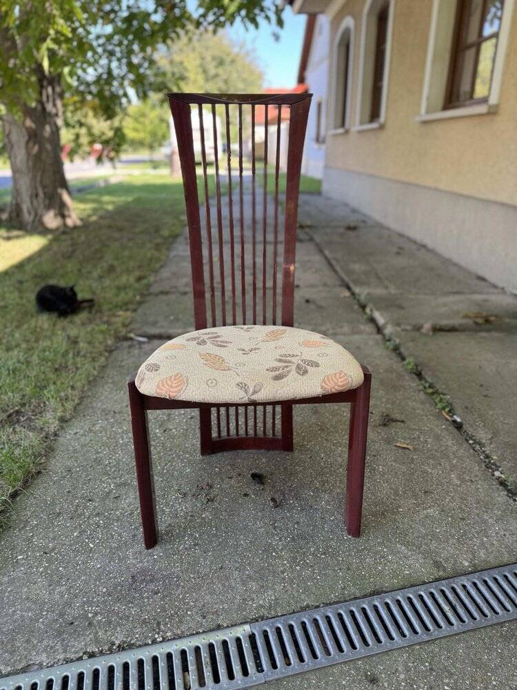 Lacquer and fabric dining chairs by Pietro Costantini, 1980, set of 6