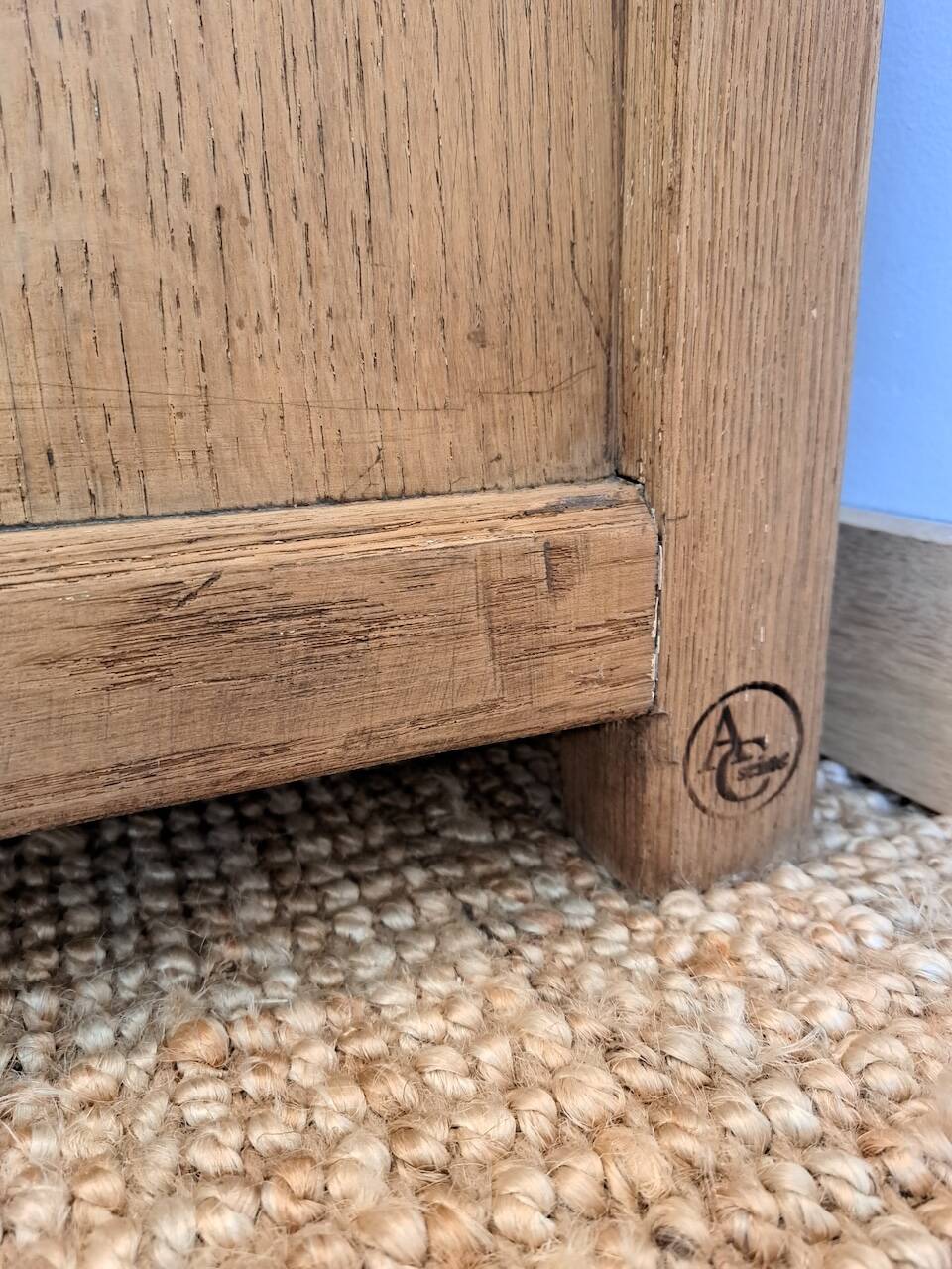 Vintage high sideboard in solid oak