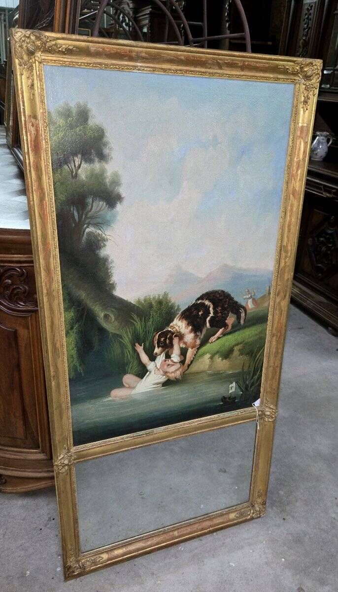 Grand miroir trumeau époque napoléon III