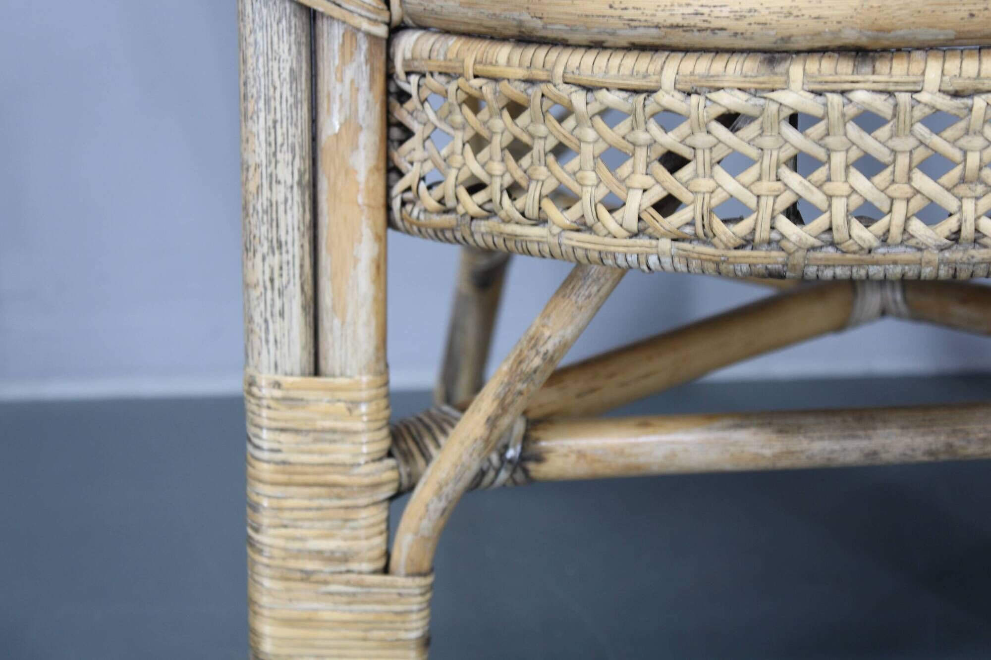 1970s Set of Four Rattan Chairs, Italy