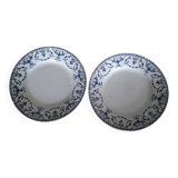Lot de 2 assiettes décor bleu Luneville