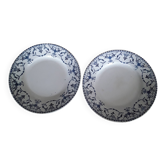 Set of 2 plates with Luneville blue decor