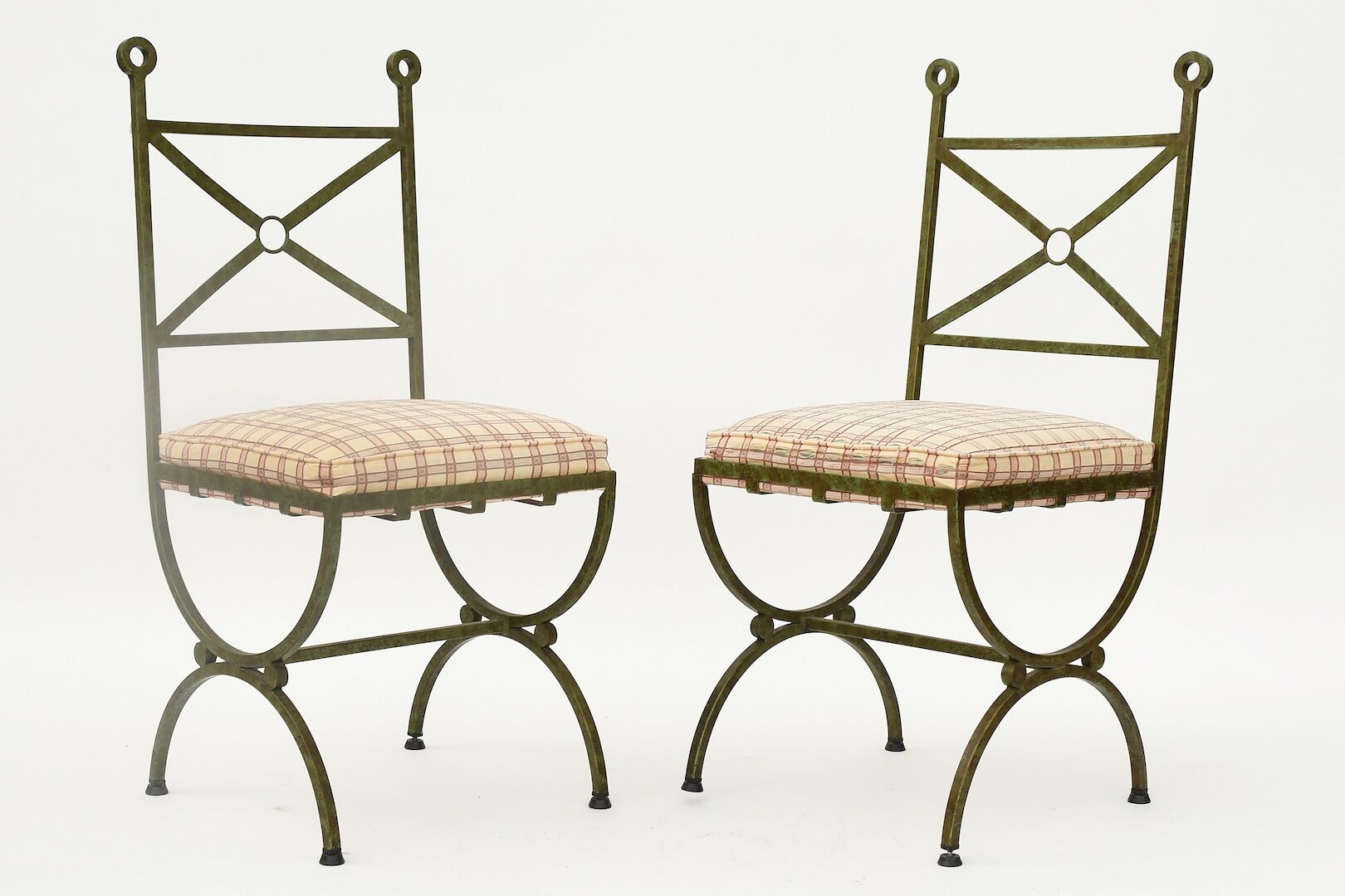 Series of 4 metal chairs