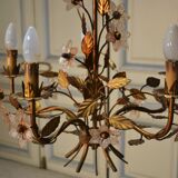 Gilded metal chandelier