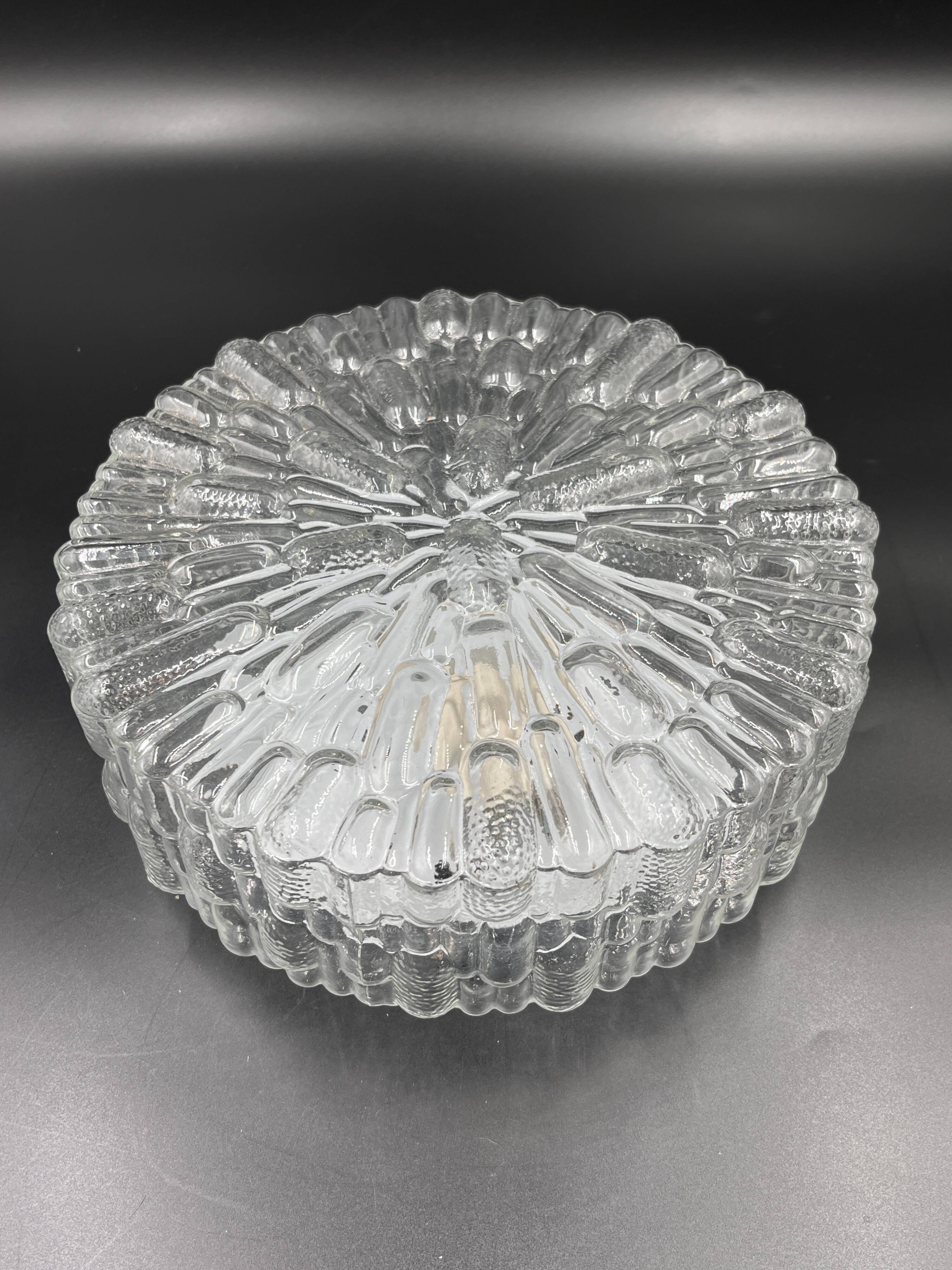 Massive molded glass ceiling light