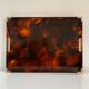 Plateau de service laiton et lucite facon ecaille de tortue