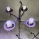 Pair of wrought iron candelabras