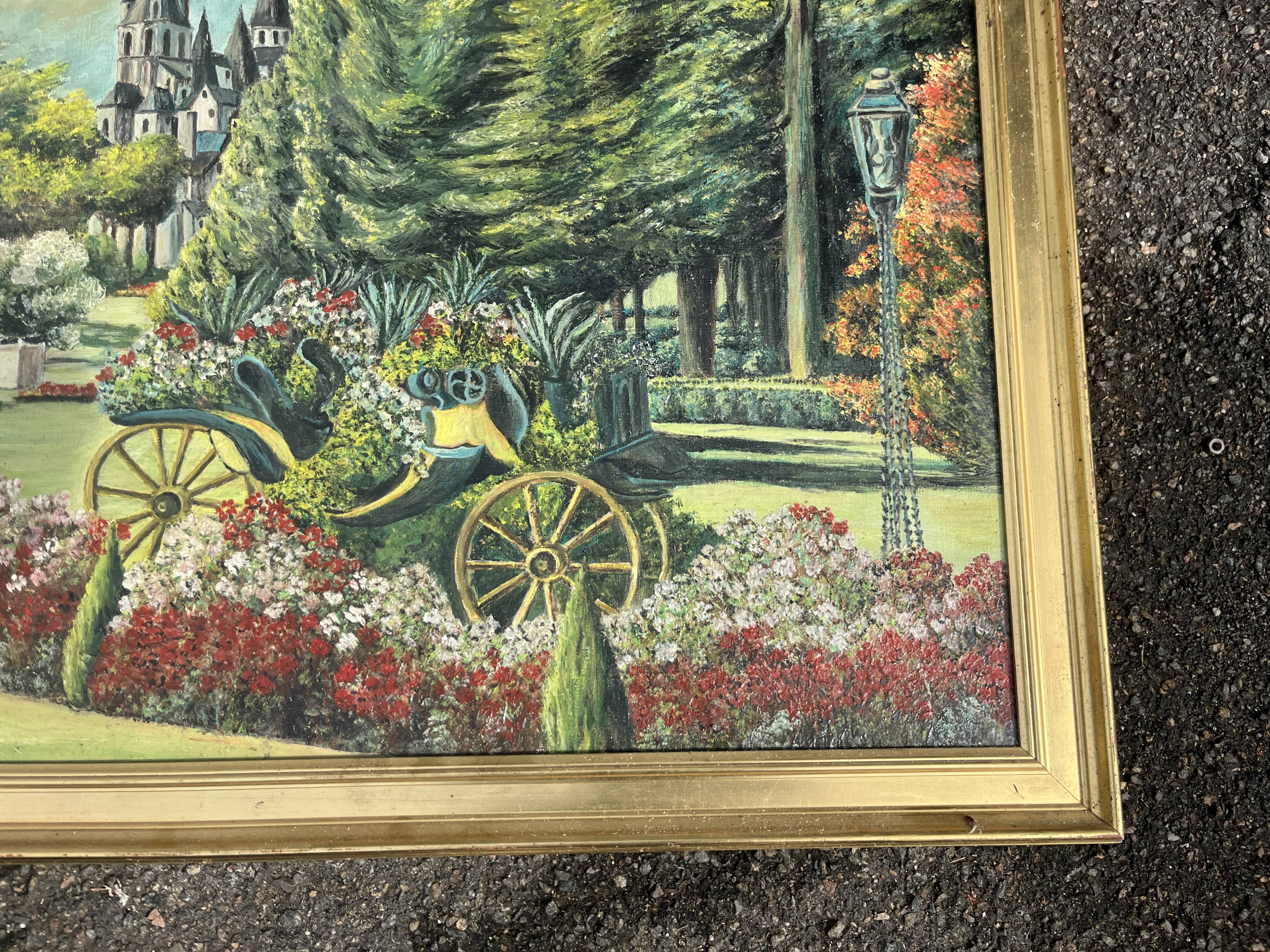 Tableau bouquet de fleurs style impressionniste cadre doré