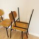 Set of 4 vintage school chairs / retro wooden dining chair with metal base / stol kamnik yugoslavia