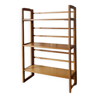 Foldable wooden bookstore shelf