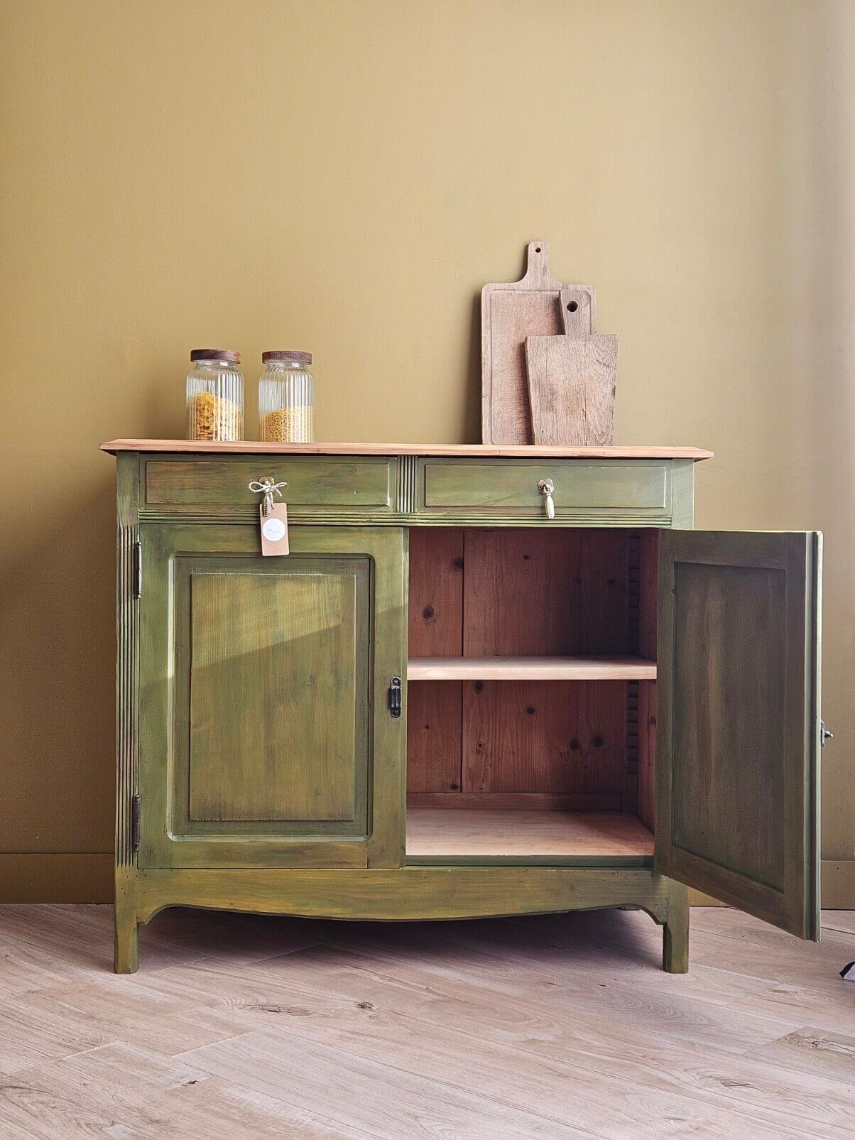 Renovated and distressed old buffet | Gaston