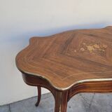 Napoleon III violin-shaped middle desk table 19th in marquetry