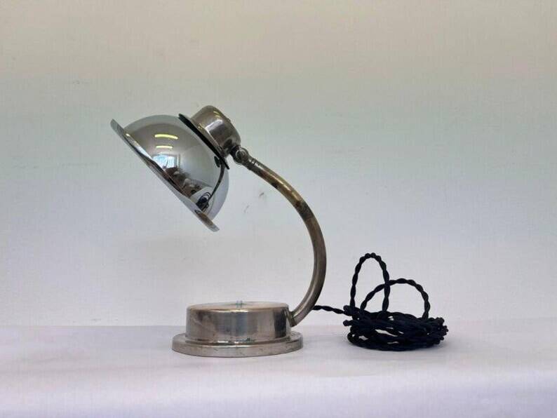 Rare Art Deco Table Chrome Lamp, 1930s