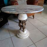 Marble and brass side table