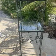 Stands / Nesting tables in patinated wrought iron with antique glass Olivier CORRO