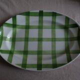 Old oval dish Moulin des loups Orchies green tiles