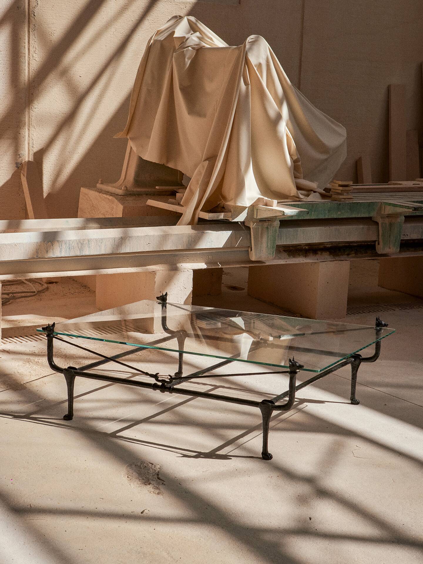 Loyal Bronze Dog Coffee Table