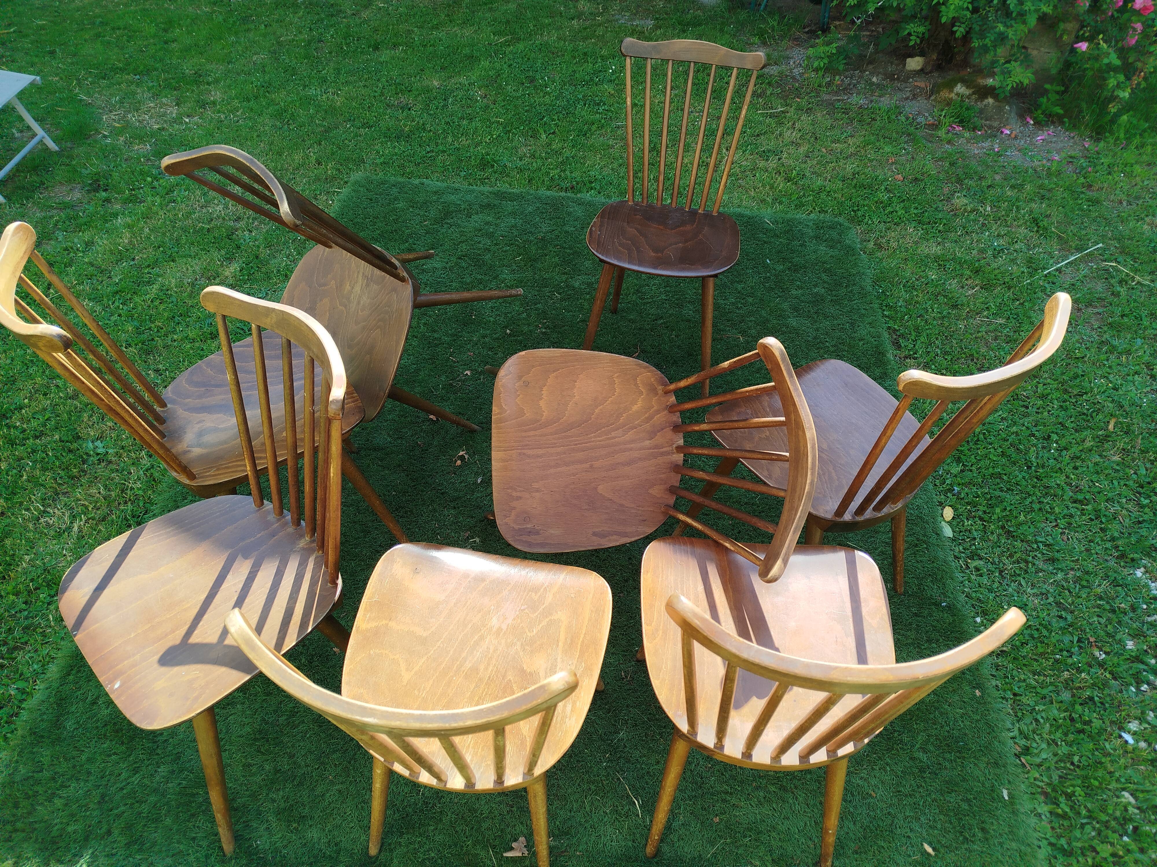 Set of 8 Baumann bistro chairs