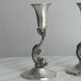 Pair of small antique candlesticks