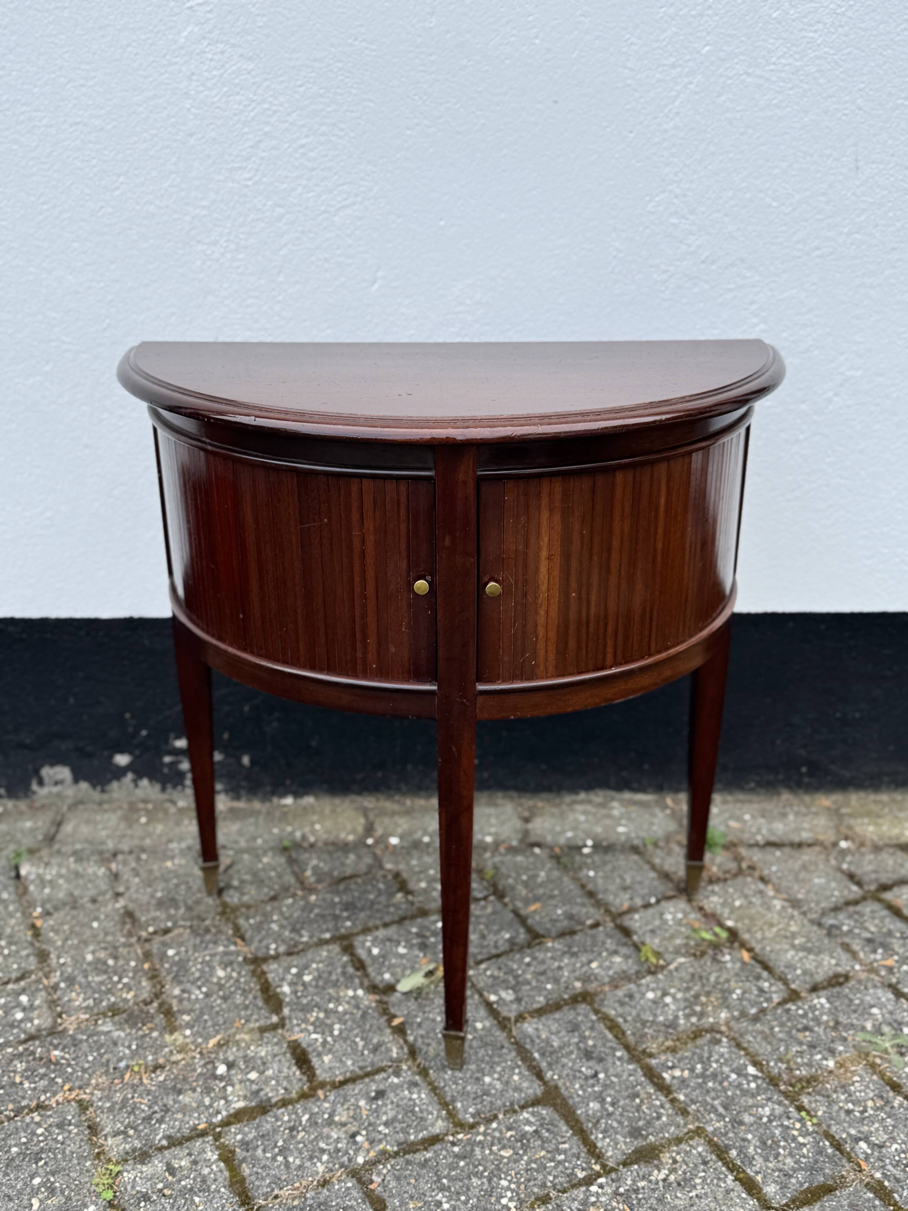 Vintage mahogany half-moon console