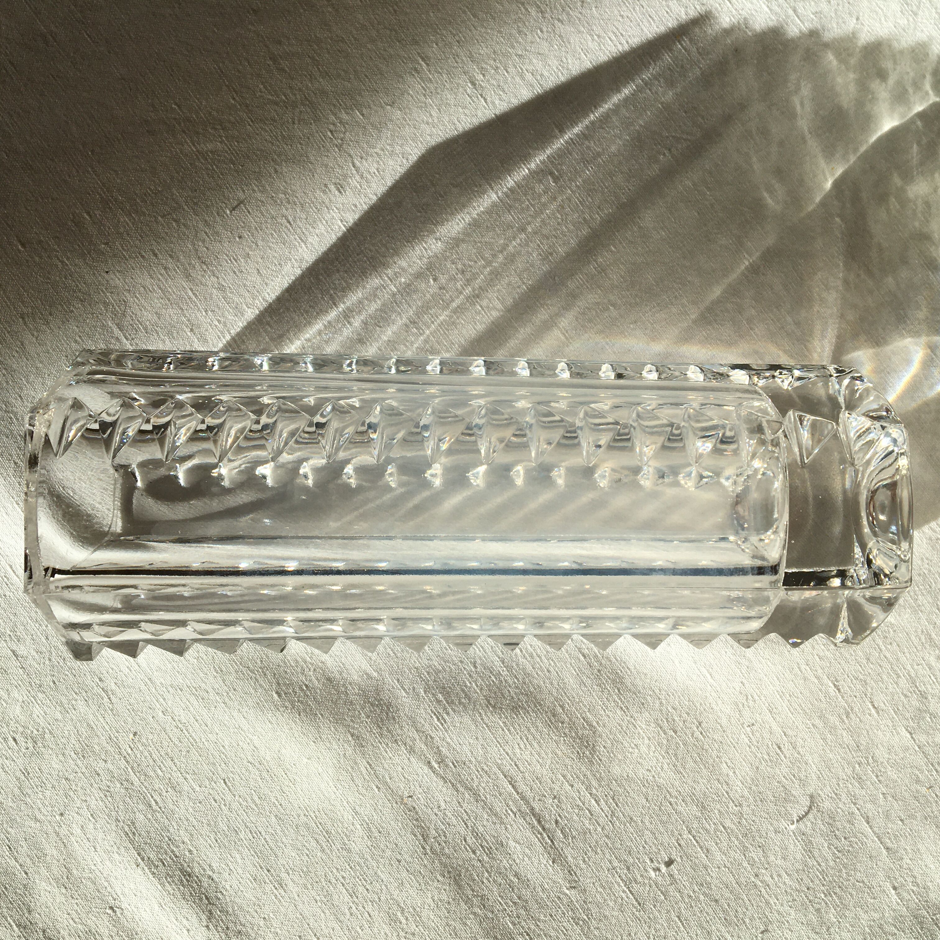 Hexagonal vase bevelled crystal