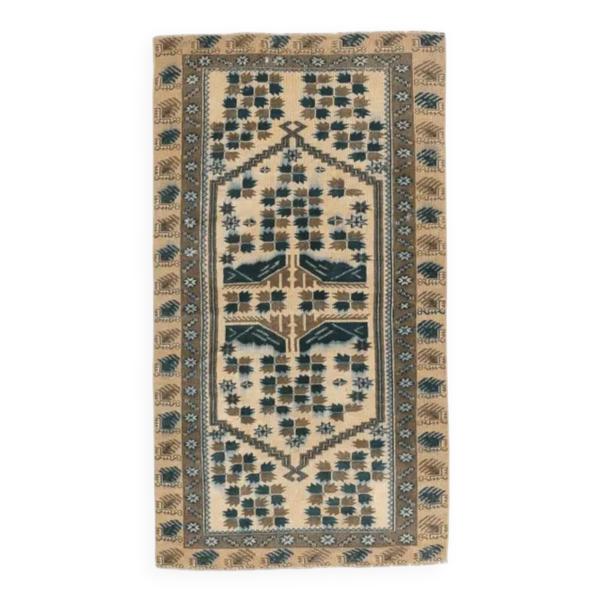 Vintage Turkish hand-knotted rug 95x172