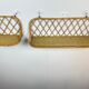 Pair of vintage rattan wall shelves 70s
