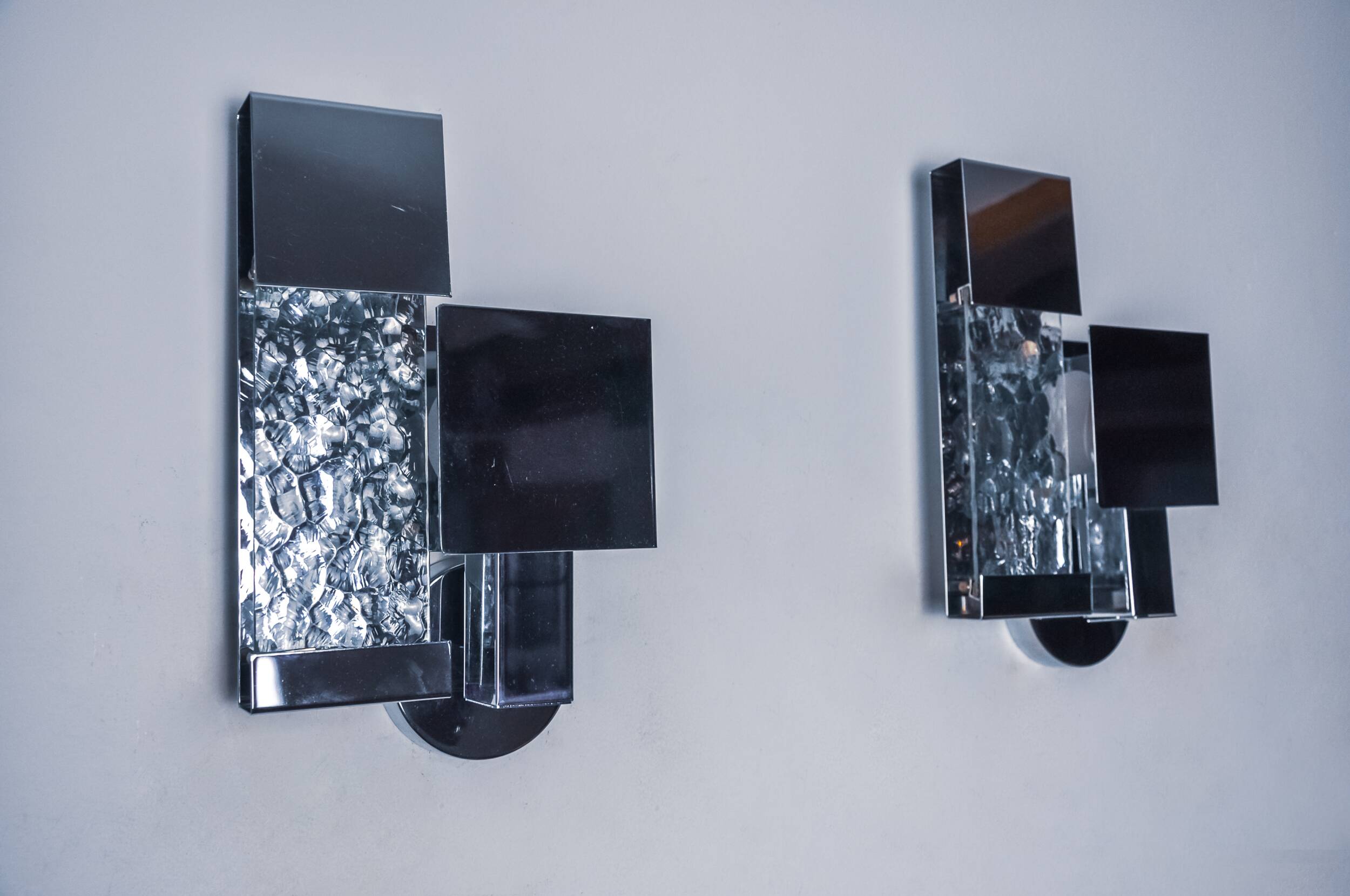 Pair of Space Age wall lights, Italy, 1970
