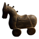 Cheval art populaire en bois sculpté