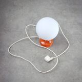 Vintage orange italian metal and opaline table lamp, 70s