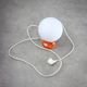 Lampe de table vintage orange en métal et opaline, italie, années 70