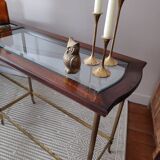 Glass and brass console table