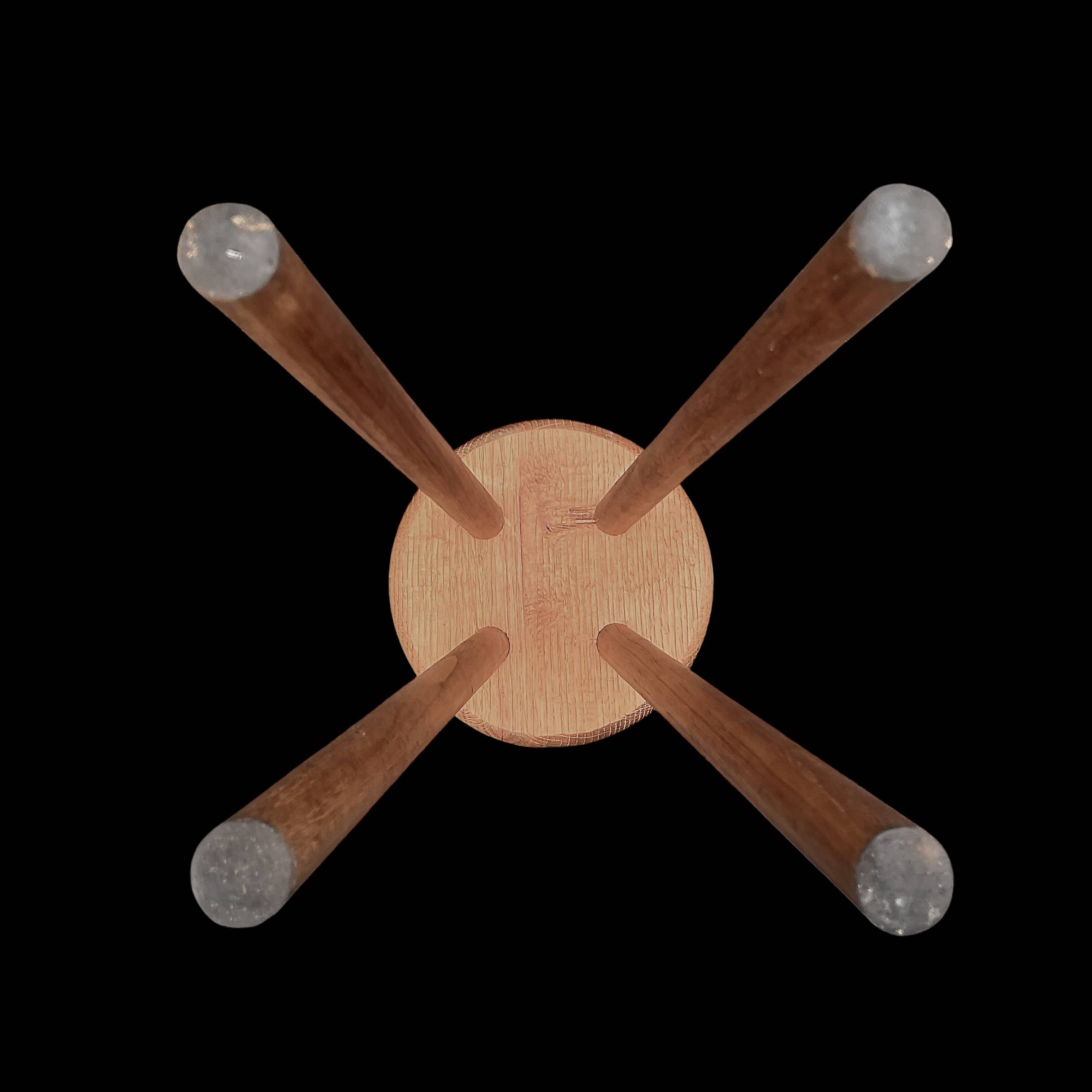 Antique solid wood four-legged stool – rustic & decorative piece