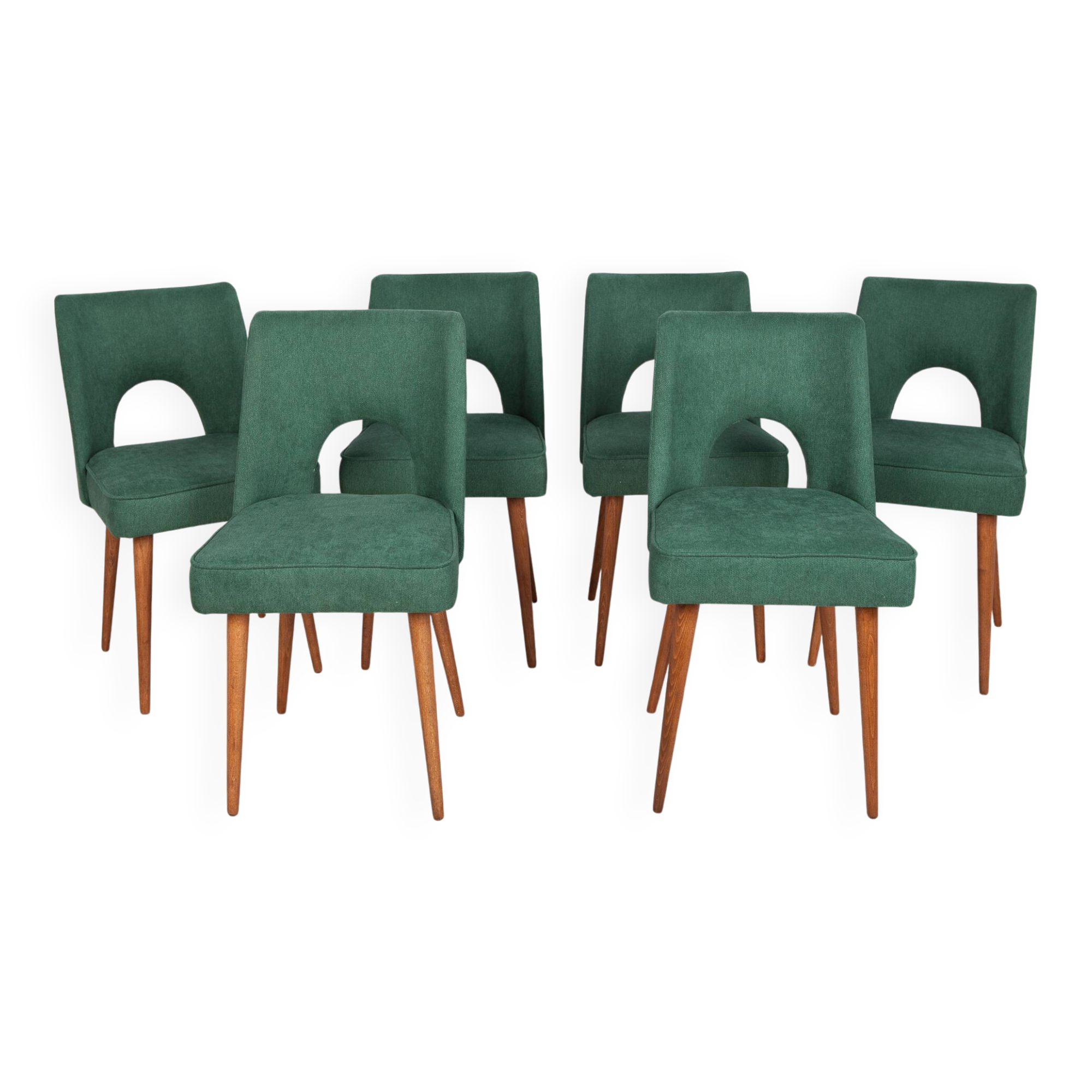 Polish Shell Chairs from Bydgoszcz Furniture Factory, 1960s, Set of 6