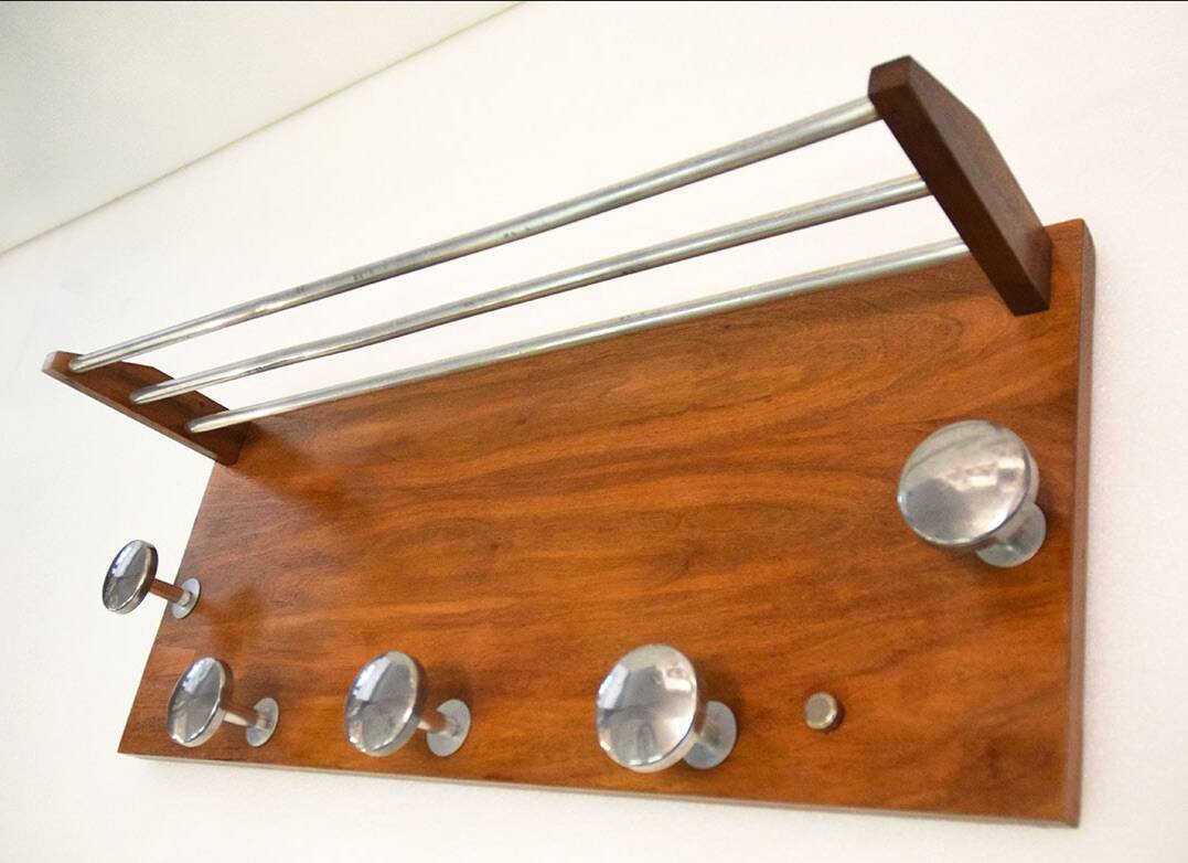 Wall Coat/hat Rack In Bauahus Style, 1950s