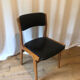 Scandinavian chair in black skai and wood