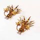 Pair of large vintage gilt sheaf of wheat sconces