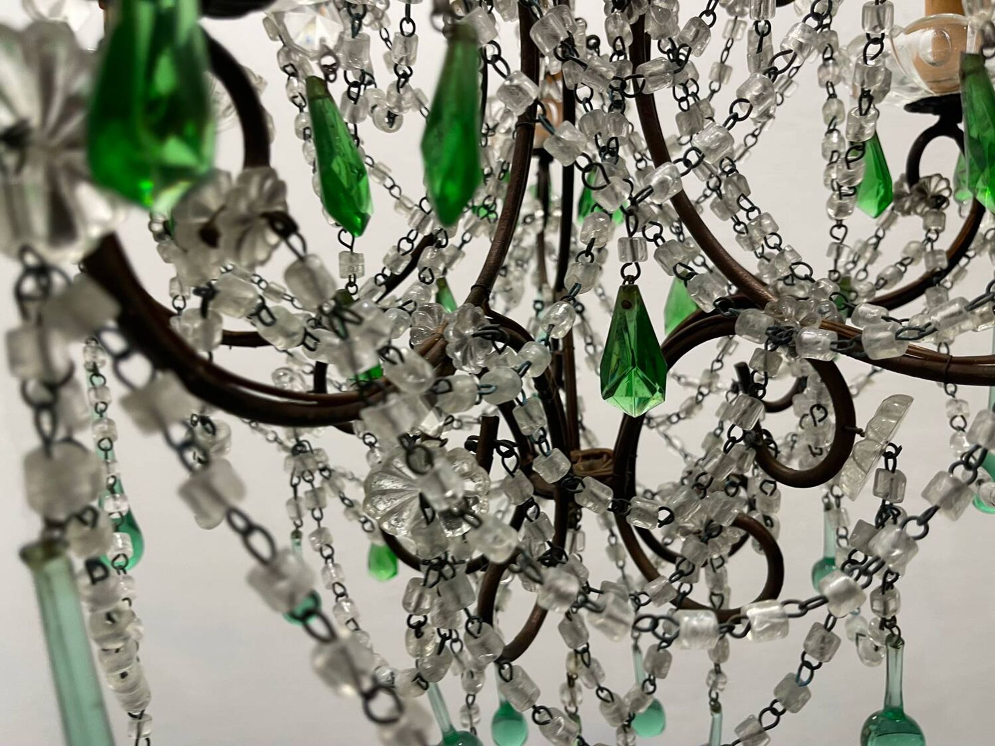 Green Murano Macaroni Chandelier 1950’s