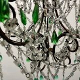 Lustre Macaroni Vert Murano Années 1950