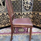 6 Art Deco period chairs in mahogany and leather