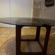 Vintage teak and smoked glass table