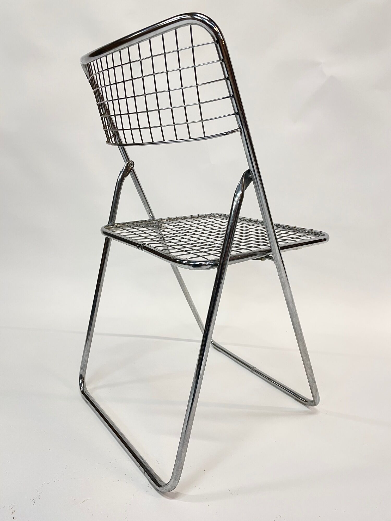 Set of four chrome folding chairs by Niels Gammelgaard for Ikea 1970