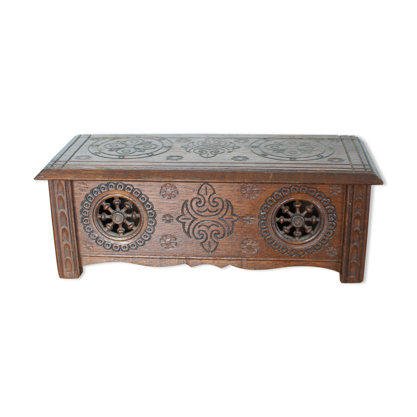 Old carved wooden box