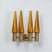 Hans Agne Jakobsson wall lamp made from brass with orange shades
