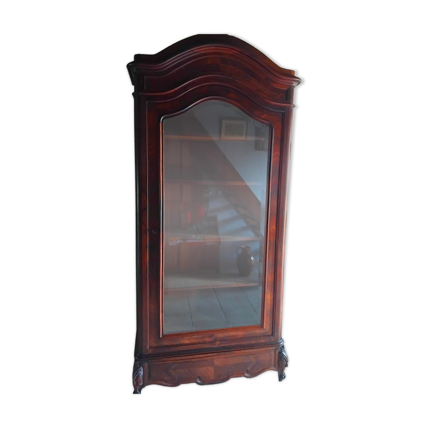 Vitrine ancienne en bois massif – 235 cm