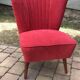 Purple cocktail chair in fabric and solid beech, Mid-Century style from the 1950s.