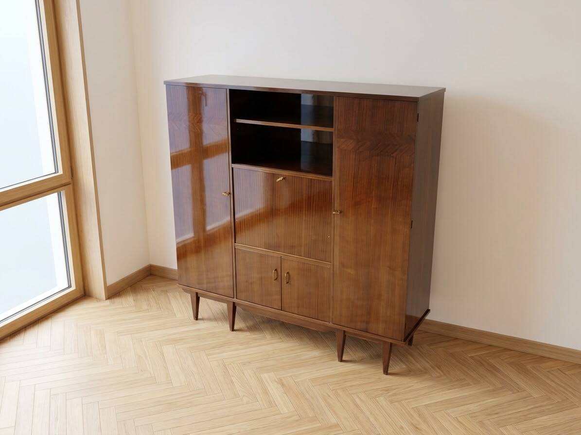 Vintage 1950s wooden wardrobe