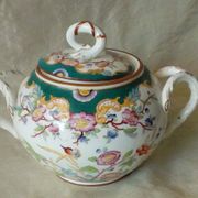 Sarreguemines earthenware sugar bowl minton decor model 5/215