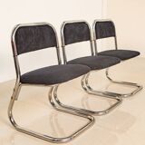 Set of 6 70's Italian tubular chairs