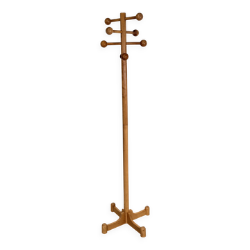 Porte-manteau en bois de hêtre massif vintage postmoderne – années 1970 / 1980